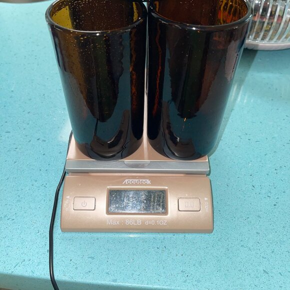 Vintage Bubble Tumblers Hand Blown Dark Amber Set of 5 Collectible - Picture 10 of 14